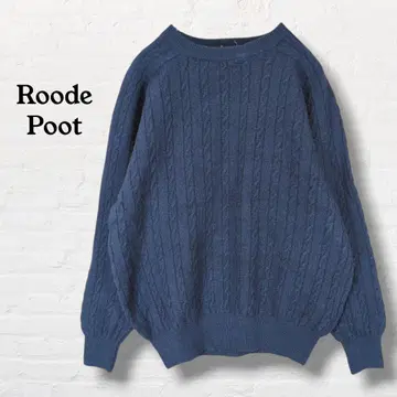 Roode Poot 케이블 니트 스웨터 모 100% [ L ] 네이비