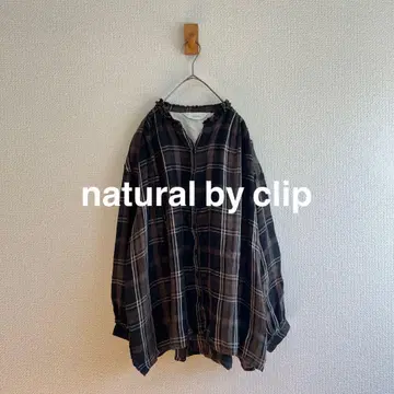 natural by clip 린넨 체크 블라우스 K40