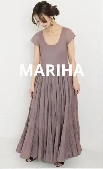 새상품급 MARIHA 초원의 무지개 드레스 티어드 롱 원피스