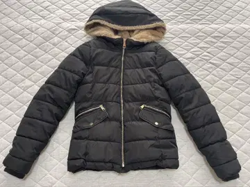 zara trf 후드 부착 블랙 다운 자켓