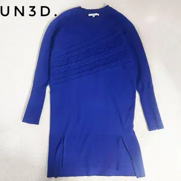 UN3D. [ 앤쓰리디 ] 슬래시 케이블 긴팔 니트 원피스