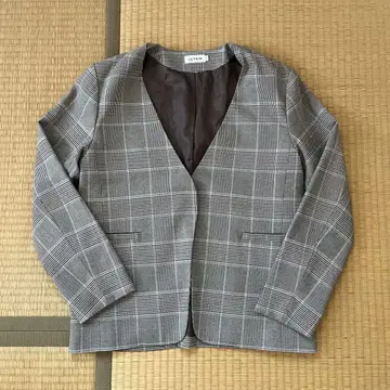 LEPSIM 노카라 체크 자켓 L