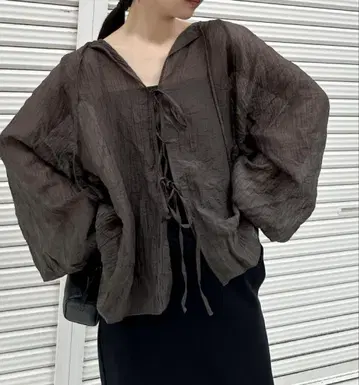 셀렉트 모카 2WAY 볼륨 오버 블라우스