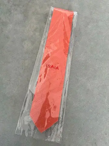 이자이아 ISAIA 오렌지 헤링본 레지멘탈 넥타이