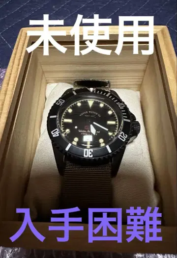 초레어 미사용 CALEE x vague watch 블랙 서브 자동 와인딩