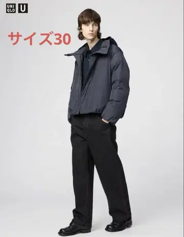 UNIQLO U 와이드핏 컬러진 블랙 30