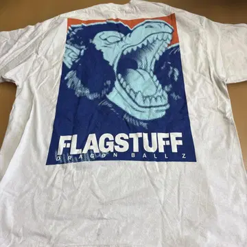 flagstuff 로고 프린트 T셔츠 화이트 드래곤볼 대원숭이 XL