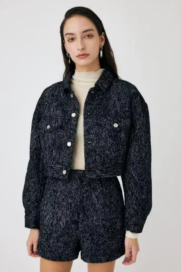 MOUSSY 쇼트 트위디 자켓 쇼츠 셋업