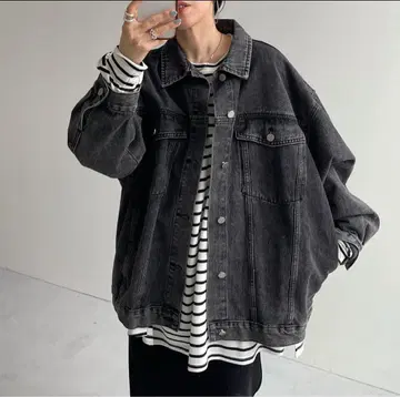 wee9s 퍼펙트 실루엣 버디 데님 자켓 블랙