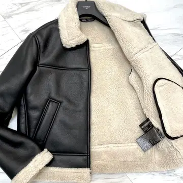 미사용급 레어 XL 상당 ZARA 무스탕 자켓 B-3 보아 안감 블랙