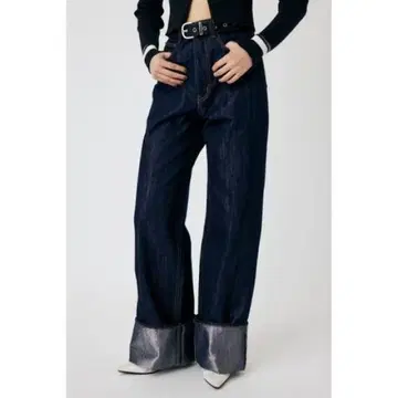 MOUSSY 데님 와이드 스트레이트 마우지 청바지 원워시