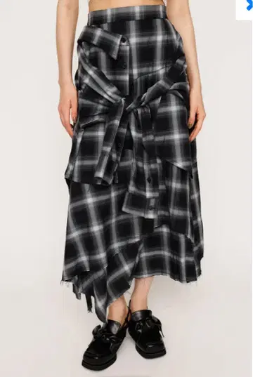 SLY 체크 아지메 스커트 DAMAGE FLANNEL 2WAY