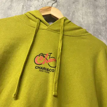 [ 택 포함 미사용 ] CHARI&CO 그린 후드 부착 후드티 M