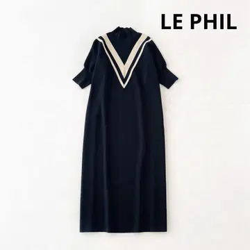 LE PHIL 새상품급 라인 오버 원피스 사이즈 1 블랙