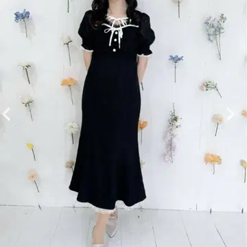 couture by ROJITA 배색 리본 레이시 머메이드 원피스