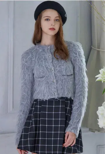 Riu Brushed knit cardigan 그레이 R