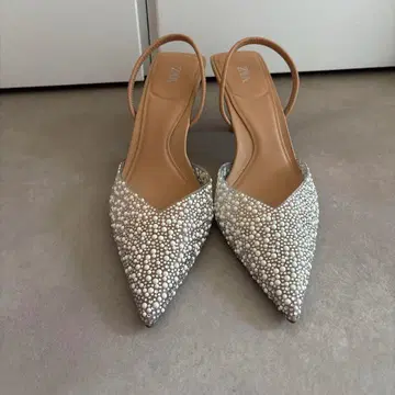 ZARA 모조 진주 힐 38