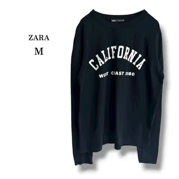 새상품급 [ ZARA ] 자라 캘리포니아 프린트 롱 티셔츠 티셔츠 면 M