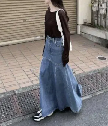 [ ZARA ] 아름다운 실루엣 머메이드 데님 스커트 XS 롱