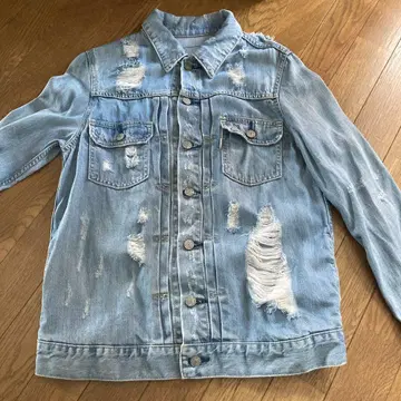 MOUSSY 데미지 데님 자켓 데미지 셔츠 자켓