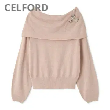 CELFORD 브로치 세트 오프숄더 풀오버