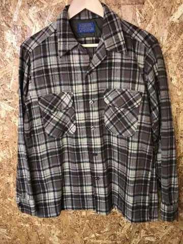 70s PENDLETON 펜들턴 보드 셔츠 M 레어 컬러 브라운