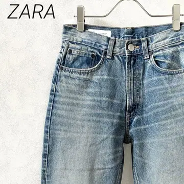 [새상품급] ZARA 데님 팬츠 스트레이트 컷오프 포켓 부착 심플