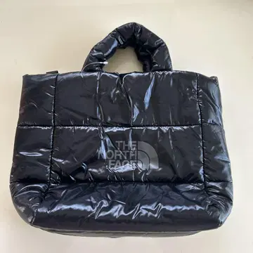 THE NORTH FACE 블랙 토트백 화이트 라벨