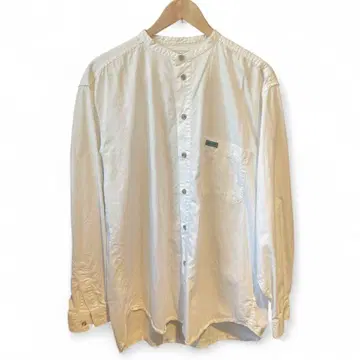 90s GUESS 게스 밴드 카라 긴팔 셔츠 화이트 L 남성용