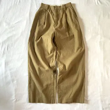 카구레 코튼 플란넬 팬츠 턱 테이퍼드 허리밴딩 베이지