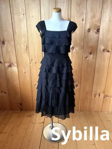 시빌라/Sybilla/원피스/티어드/블랙/M/코튼/안감 부착