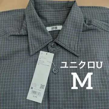 유니클로 U 트윌 워크 오버사이즈 셔츠 M 다크 그레이 UNIQLO U