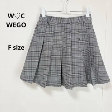 더블 WC WEGO 플리츠 스커트 F 글렌체크 미니 기장