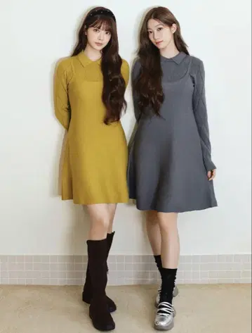 2피스 니트 미니 원피스 by rokh