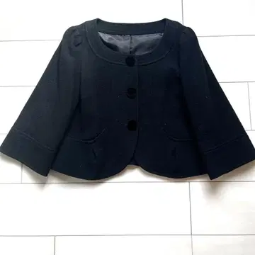 노카라 7부 기장 블랙 자켓
