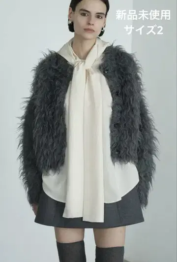 클라네 SHAGGY SHORT KNIT CARDIGAN