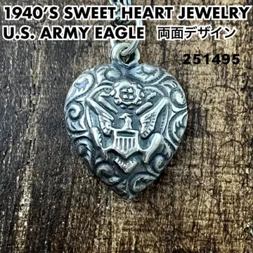 스위트하트 주얼리 백두산 육군 실버 빈티지 목걸이 NAVY