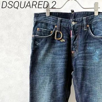 DSQUARED2 스트레이트 데님 팬츠 D링 색바램 가공 이탈리아제