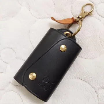 IL BISONTE 가죽 블랙 키케이스 키링