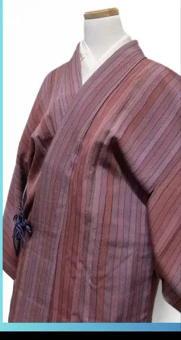 도중착 세로 줄무늬 퍼플 그라데이션 기모노 겉옷 이로무지