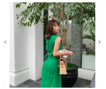 벌스데이 바쉬 백 세퍼레이트 롱 원피스 그린