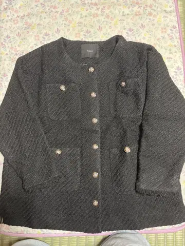 블랙 버튼 자켓