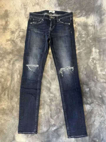 GYDA J/W 포켓 디자인 KNEE 데미지 스키니 데님 팬츠