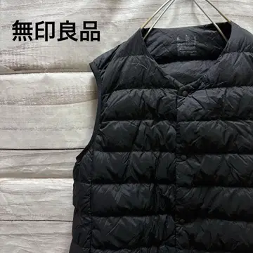 새상품 무인양품 노카라 다운 베스트 노카라 경량 MUJI 택 포함 블랙