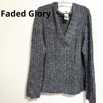Faded Glory 그레이 V넥 니트 후드티 18W/20W