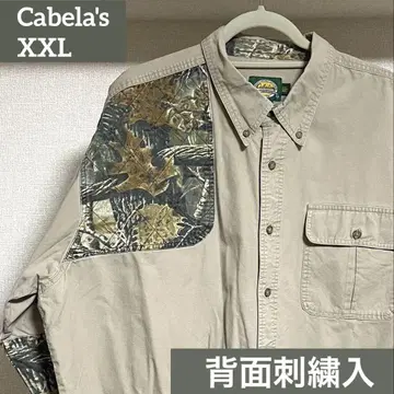 Cabela's 밀리터리 셔츠 자수 긴팔 워크 셔츠 구제 의류 used