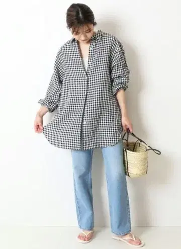 [새상품급] 슬로브 이에나 린넨 프렌치 프론트 레귤러 셔츠