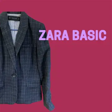 ZARA BASIC 체크 무늬 테일러드 자켓