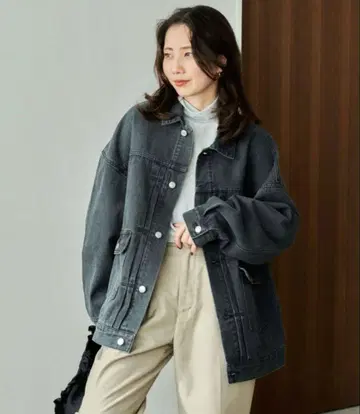 FREAK'S STORE 빅 실루엣 데님 자켓 블랙