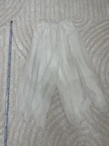 화이트 쉬폰 와이드 팬츠